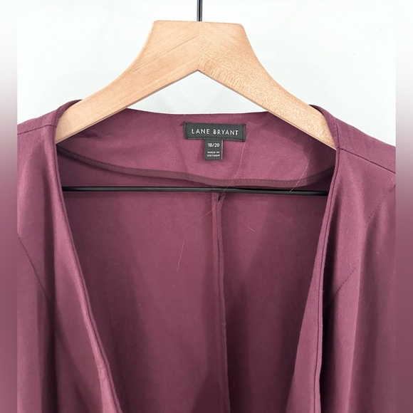 Lane Bryant Ponte Open Front Jacket Burgundy Size 18/20 - Picture 7 of 8